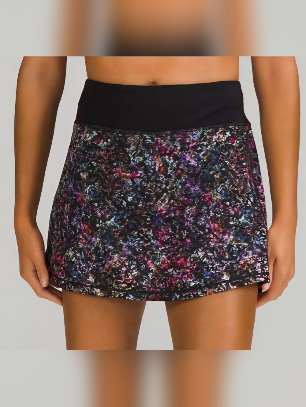 Black Multi-Color Floral Tennis Skort